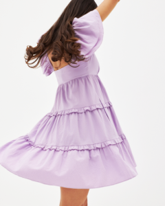 Flutter Sleeve Tiered Dress