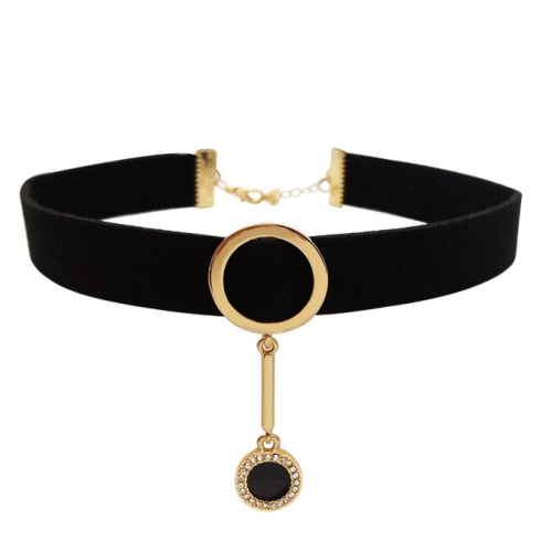 Velvet Choker Necklace with Pendant